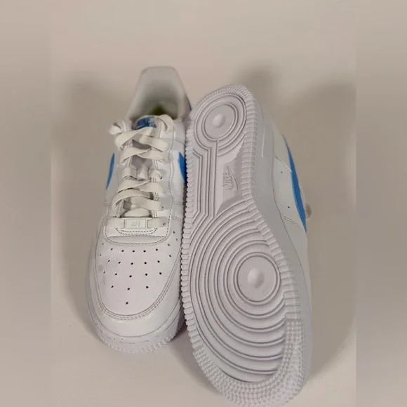 NWOT NIKE AIR FORCE 1 '07 Women – White/University Blue-white-volt - Picture 8 of 8